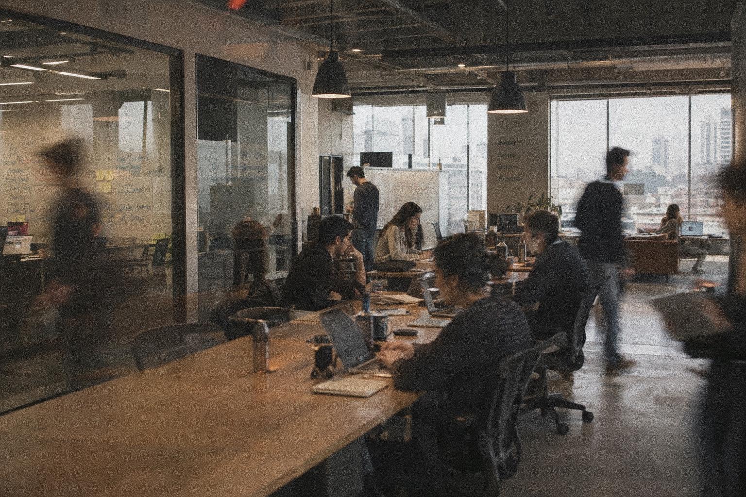 The IntegrAI team at work in the open-plan office