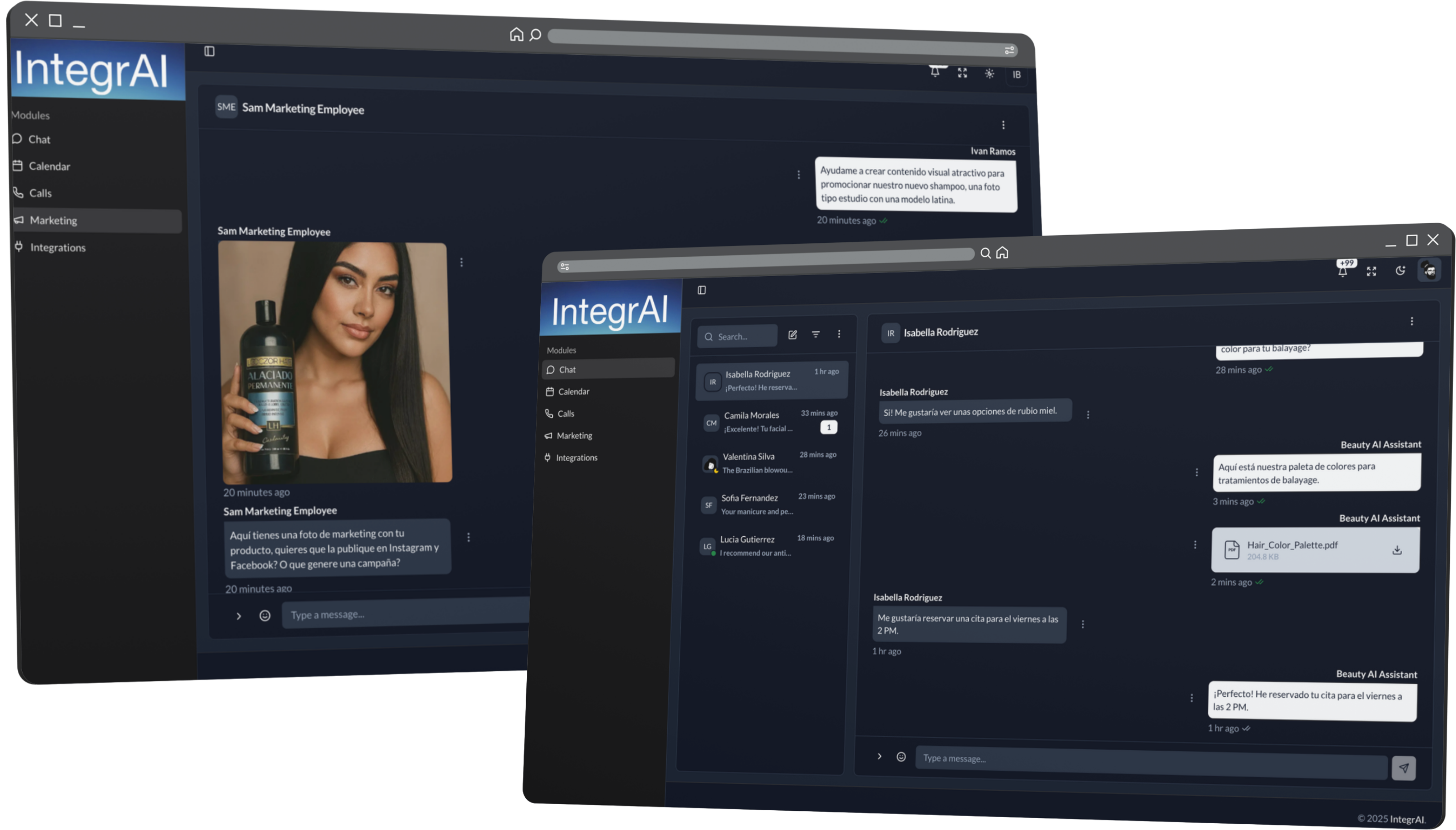 IntegrAI App Interface - AI Employees in Action